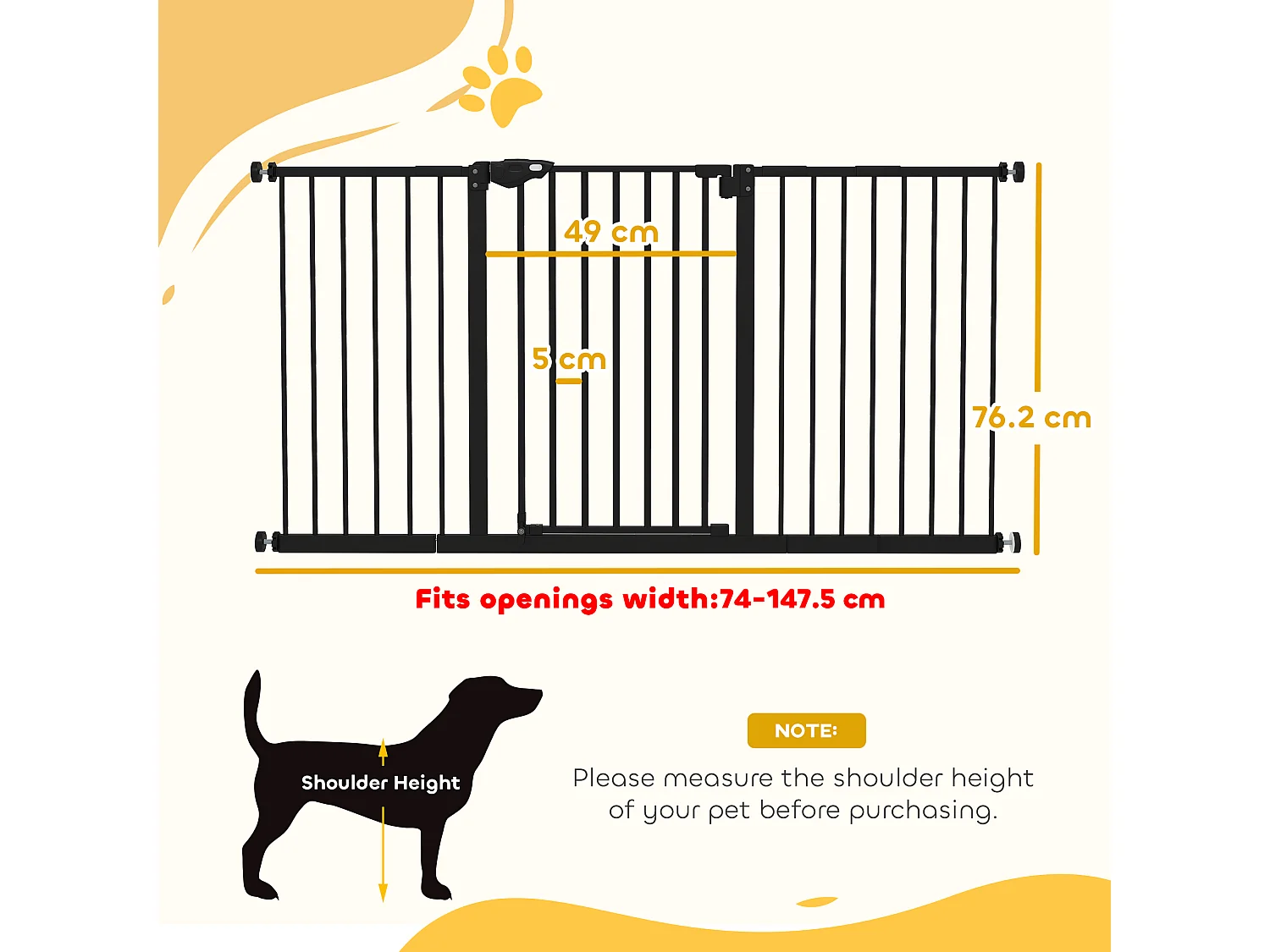 Cancellino per cani a 3 estensioni fino a 147.5 cm chiusura automatica