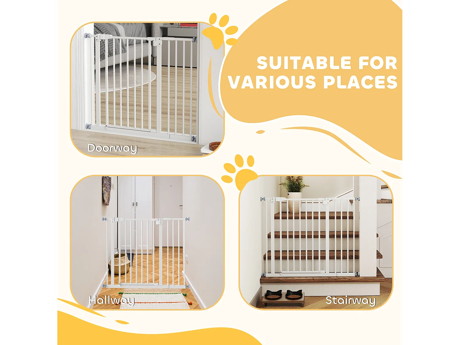 Cancelletto cani estensibile montaggio a pressione chiusura automatica