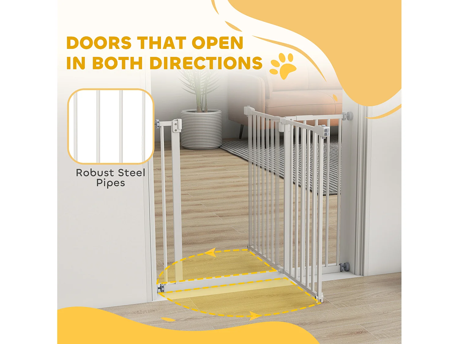 Cancelletto cani estensibile montaggio a pressione chiusura automatica