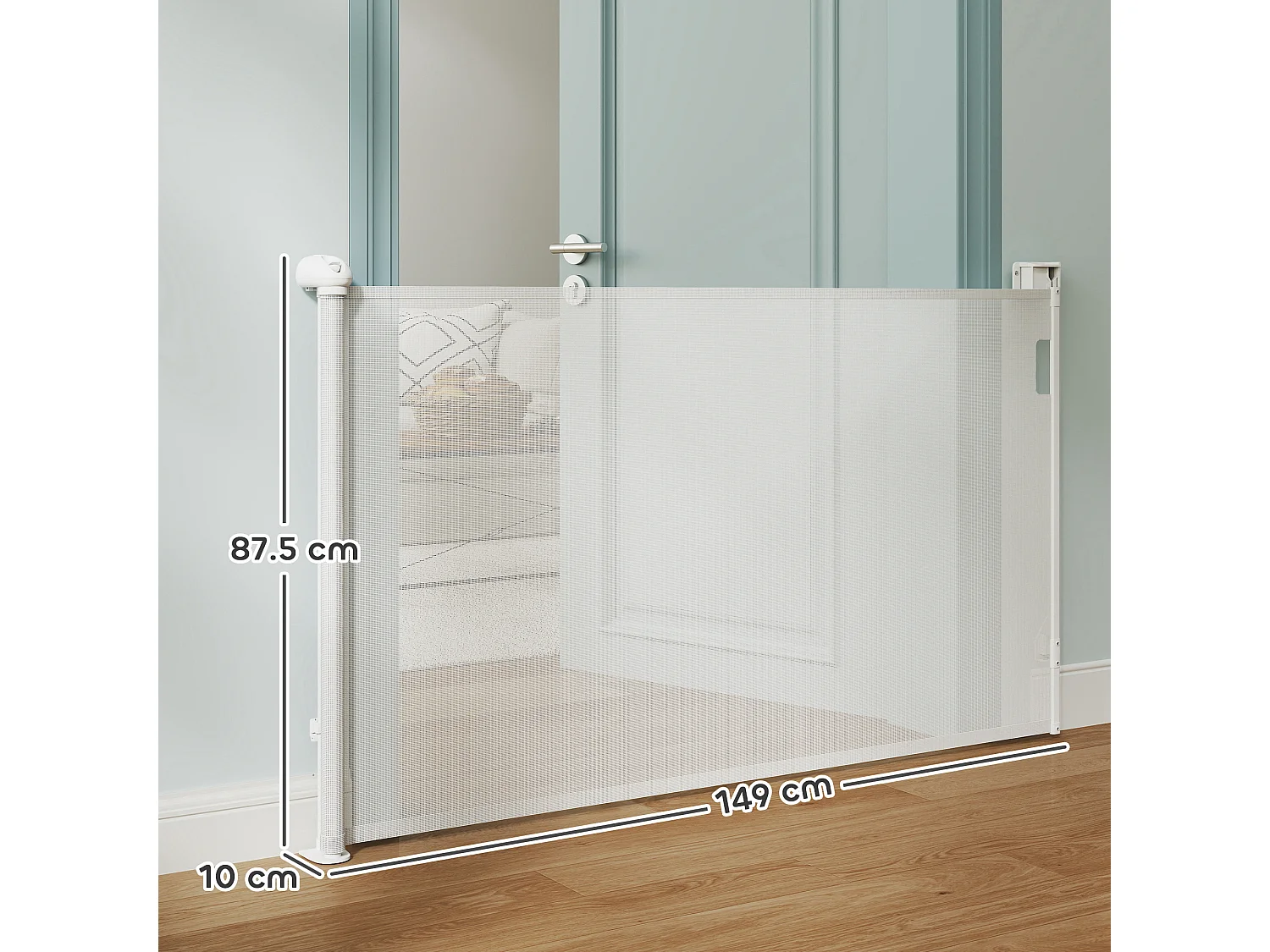 Cancellino per cani estensibile 0-144cm con blocco automatico bianco