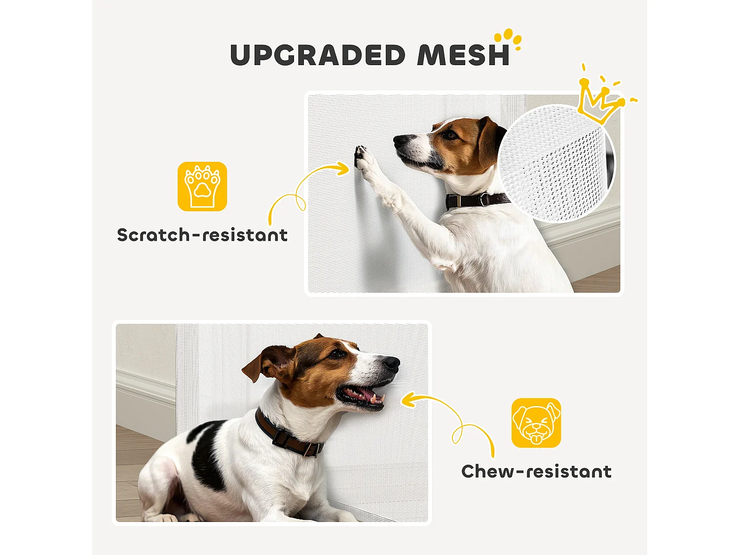 Cancellino per cani estensibile 0-144cm con blocco automatico bianco