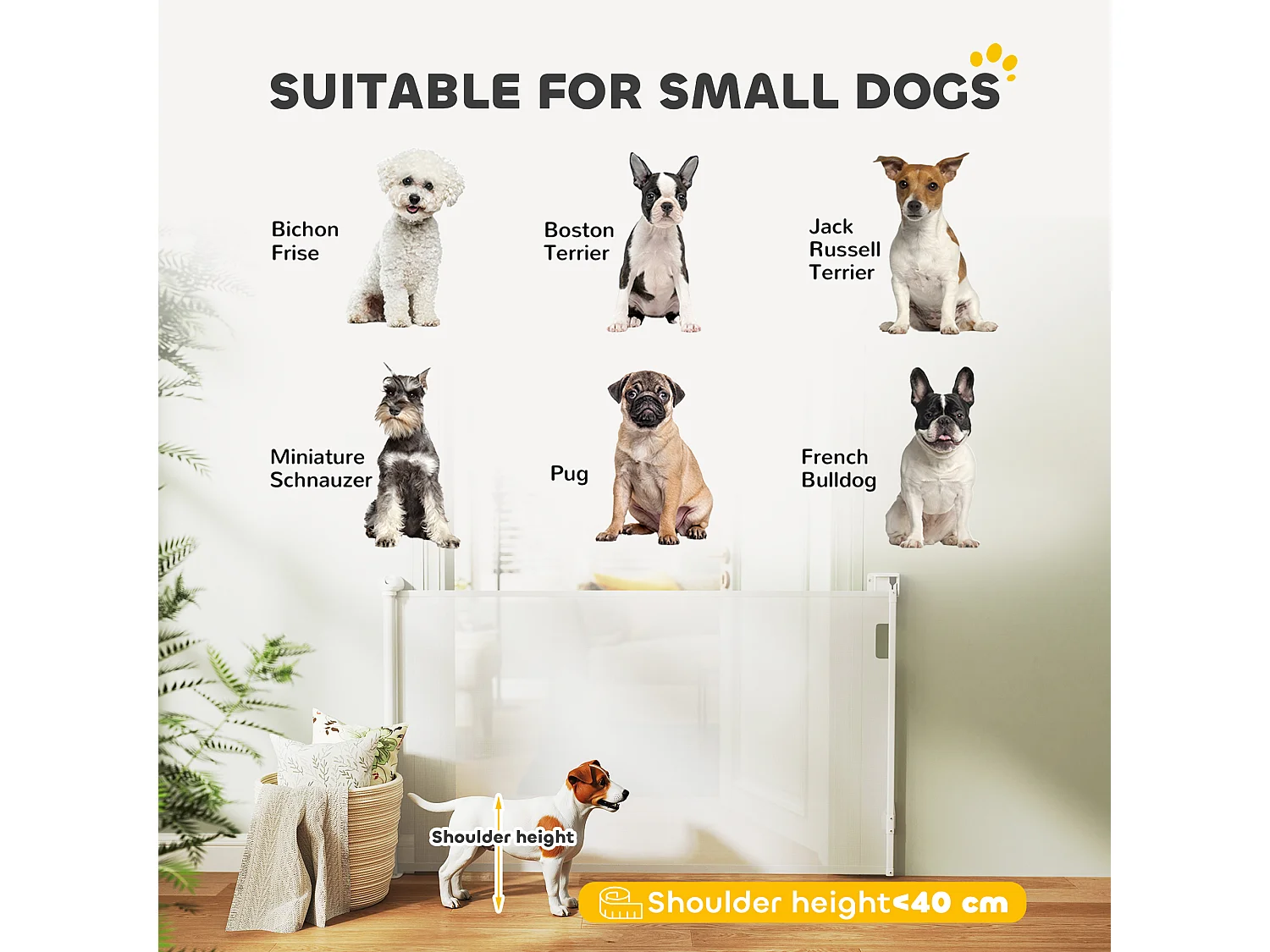 Cancellino per cani estensibile 0-144cm con blocco automatico bianco