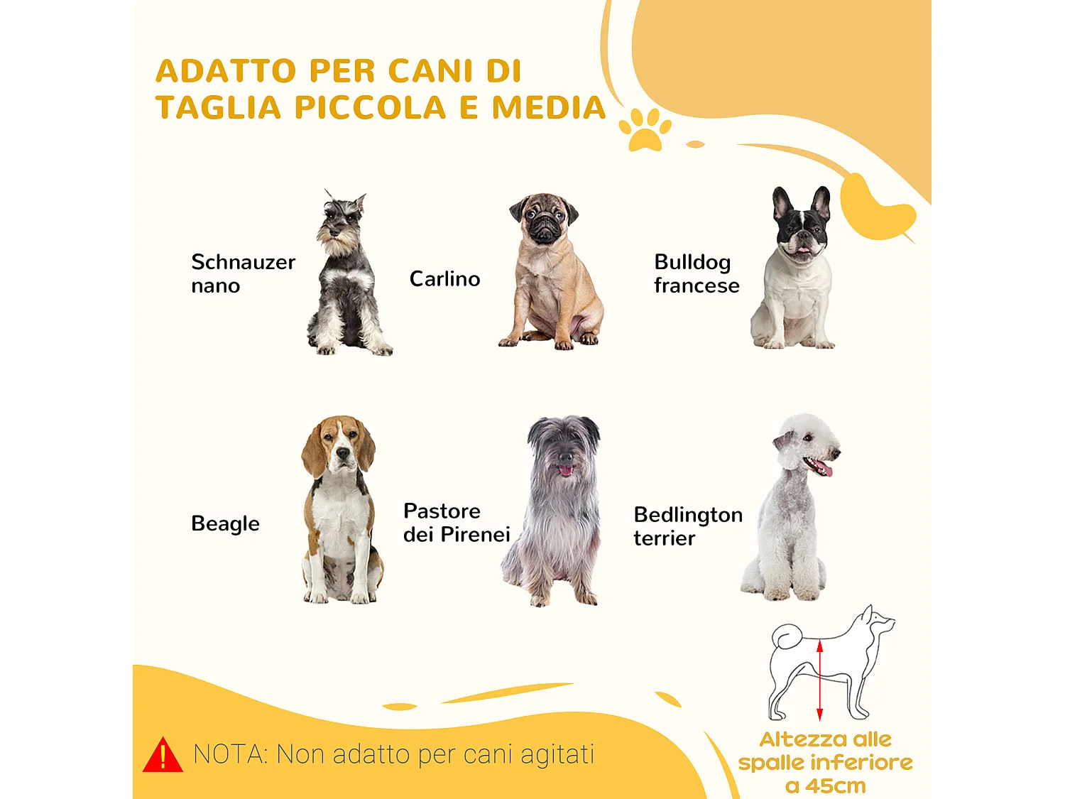 Cancellino per cani estensibile in legno da 104-183 cm colore legno