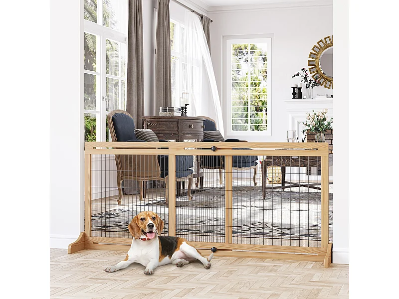 Cancellino per cani estensibile in legno da 104-183 cm colore legno