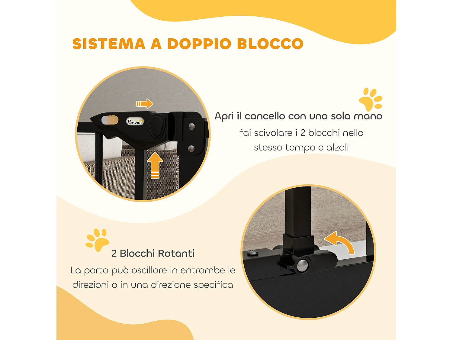 Cancellino per cani regolabile con 2 estensioni fino a 87 cm nero