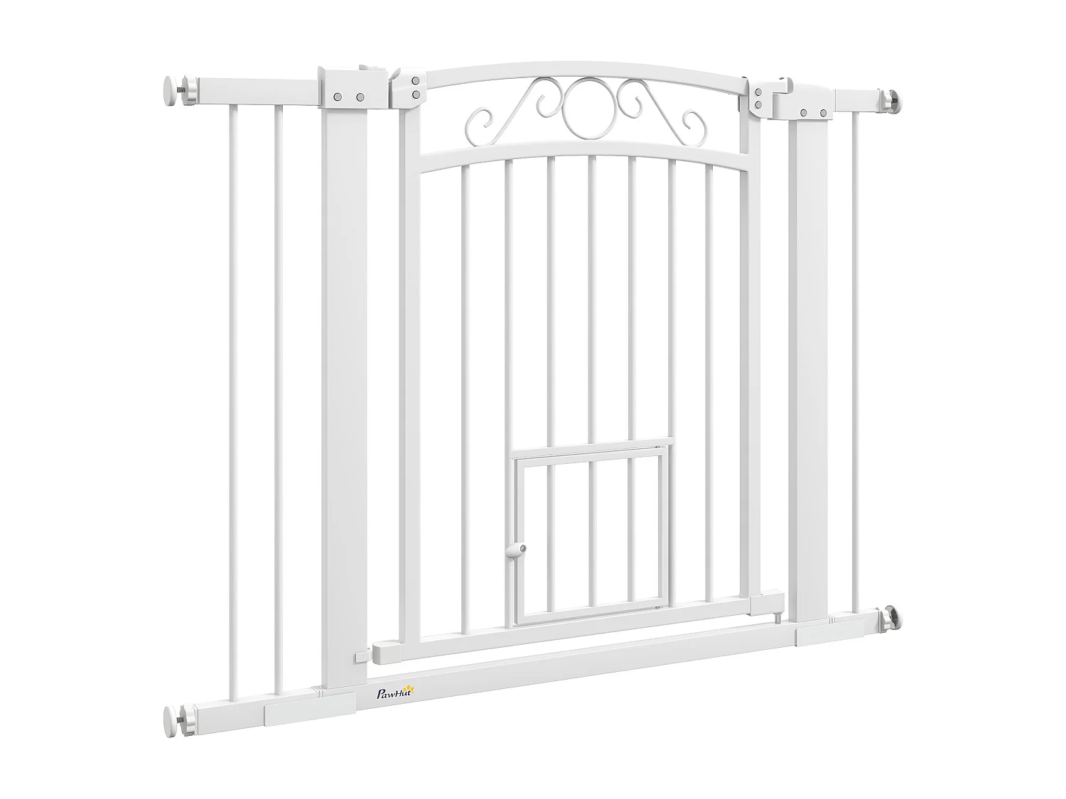 Cancellino per cani regolabile con estensioni 76-104x77cm bianco