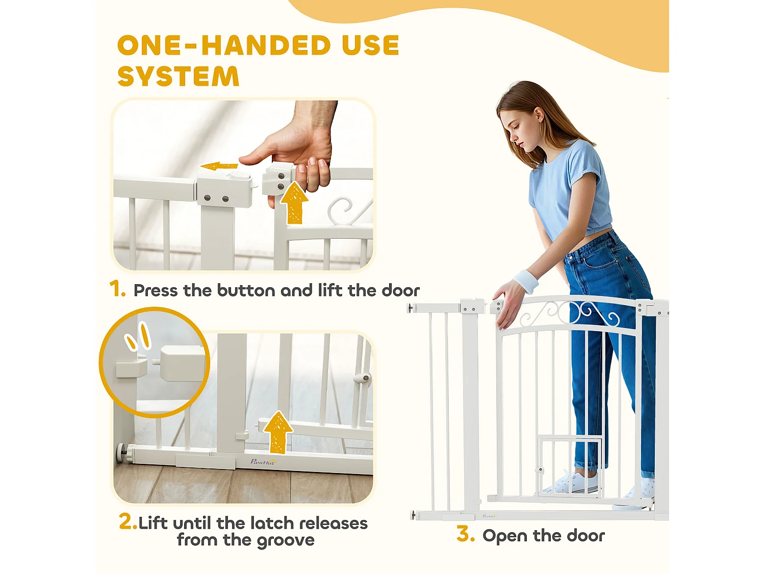 Cancellino per cani regolabile con estensioni 76-104x77cm bianco