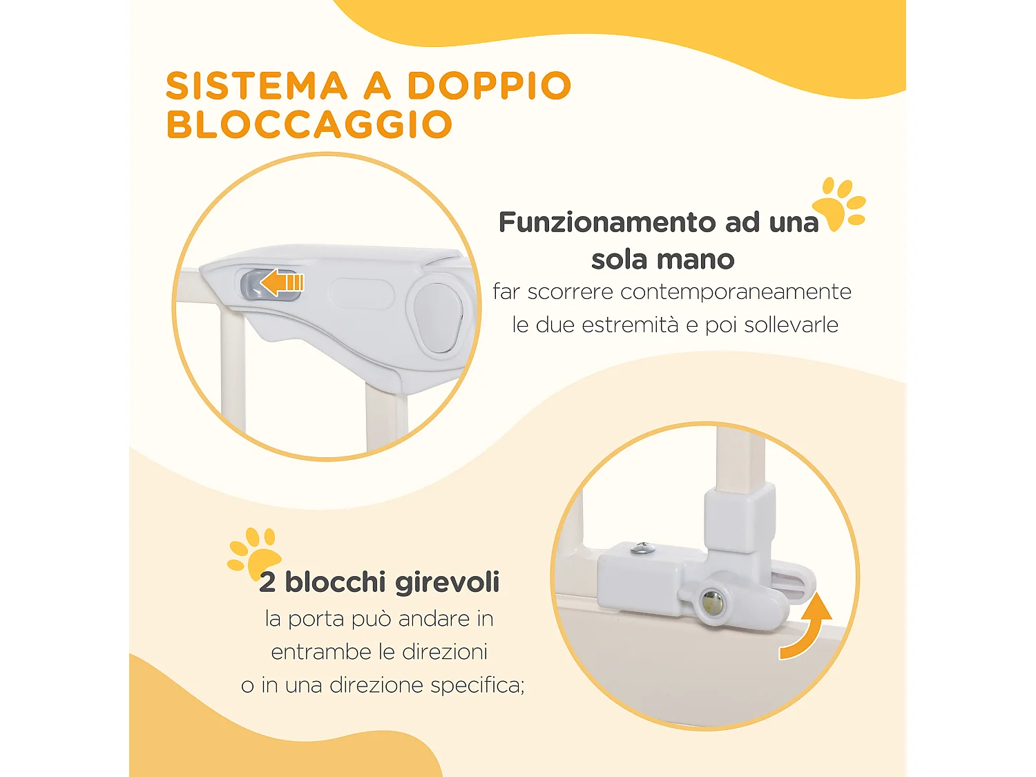 Cancelletto per cani con 4 viti regolabili e nastro adesivo bianco