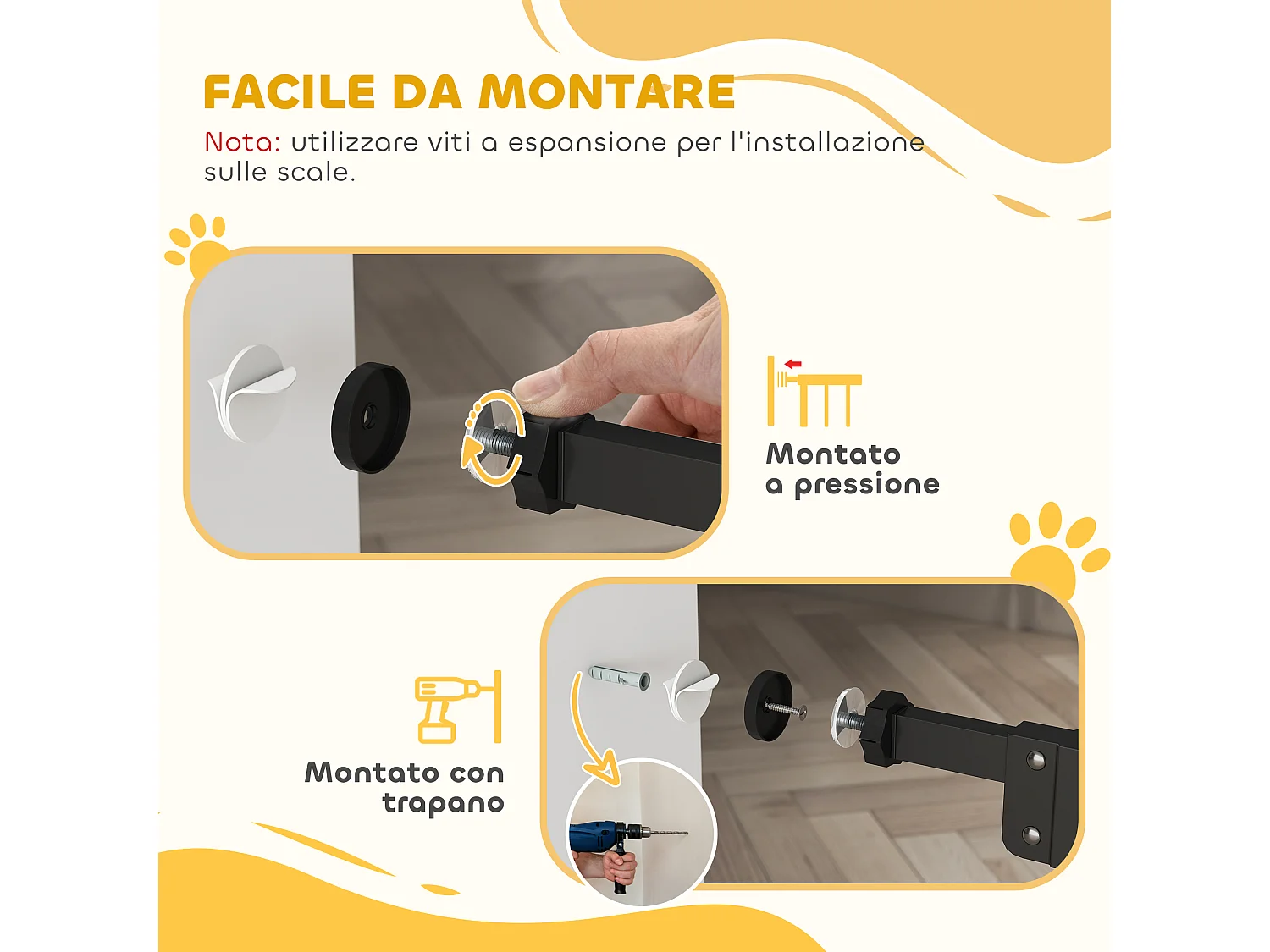 Cancellino per cani regolabile con 2 estensioni fino a 100 cm nero