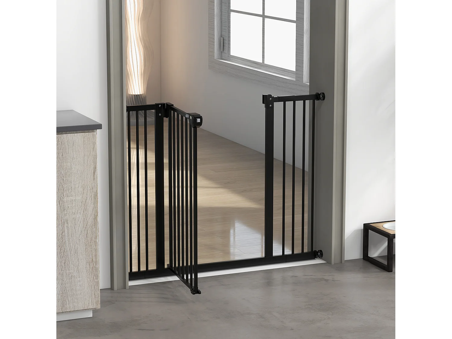 Cancellino per cani regolabile con 2 estensioni fino a 100 cm nero