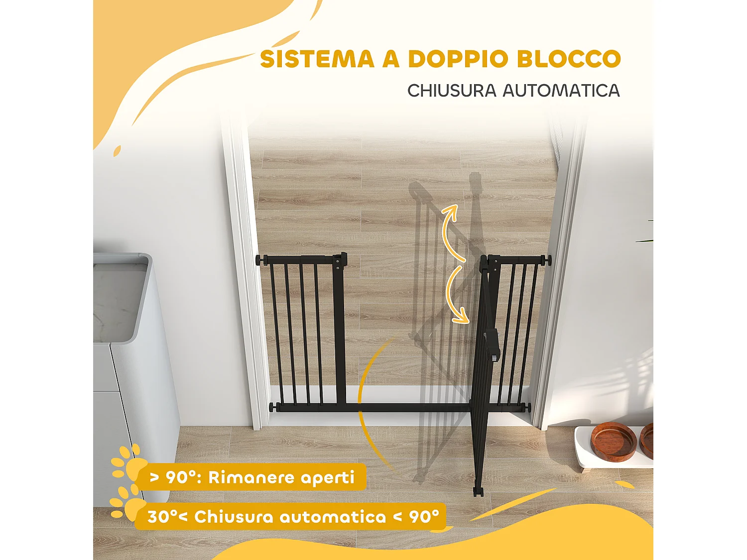 Cancellino per cani regolabile con 2 estensioni fino a 100 cm nero