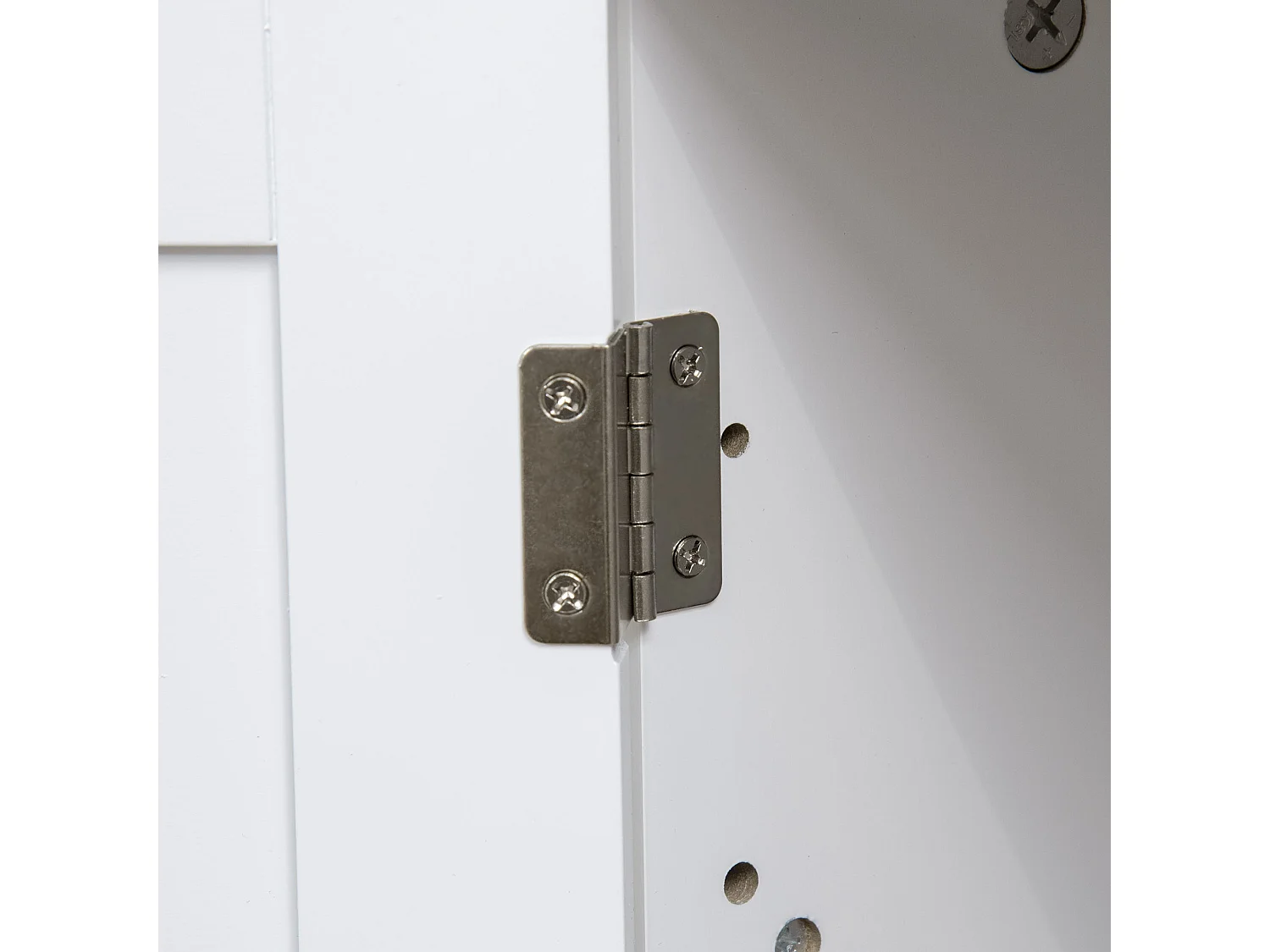 Mobile lettiera gatti 2 ante con divisorio regolabile 86x48x52cm bianco