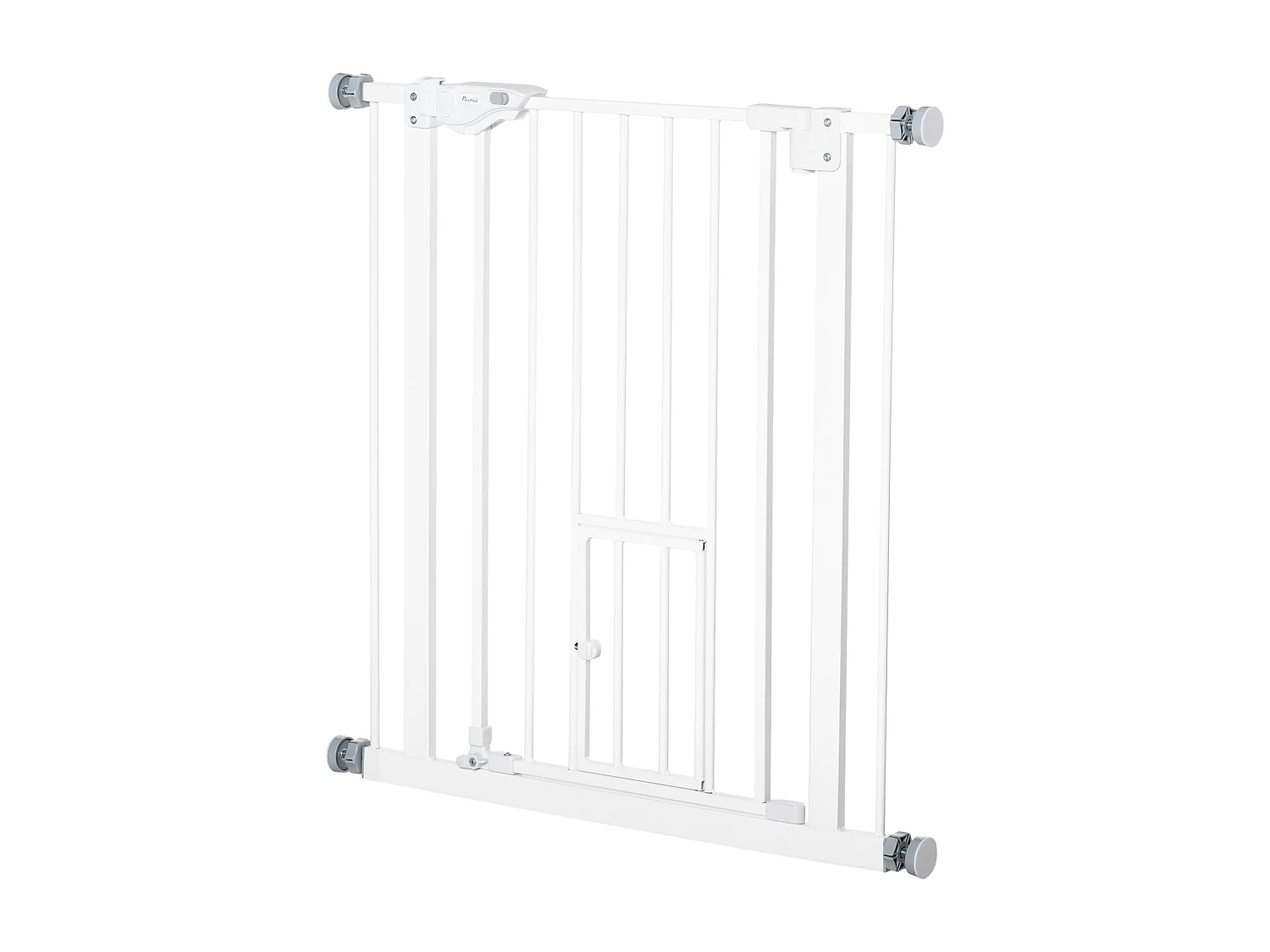 Cancellino cani con porta piccola chiusura automatica 74-80x76.2cm bianco