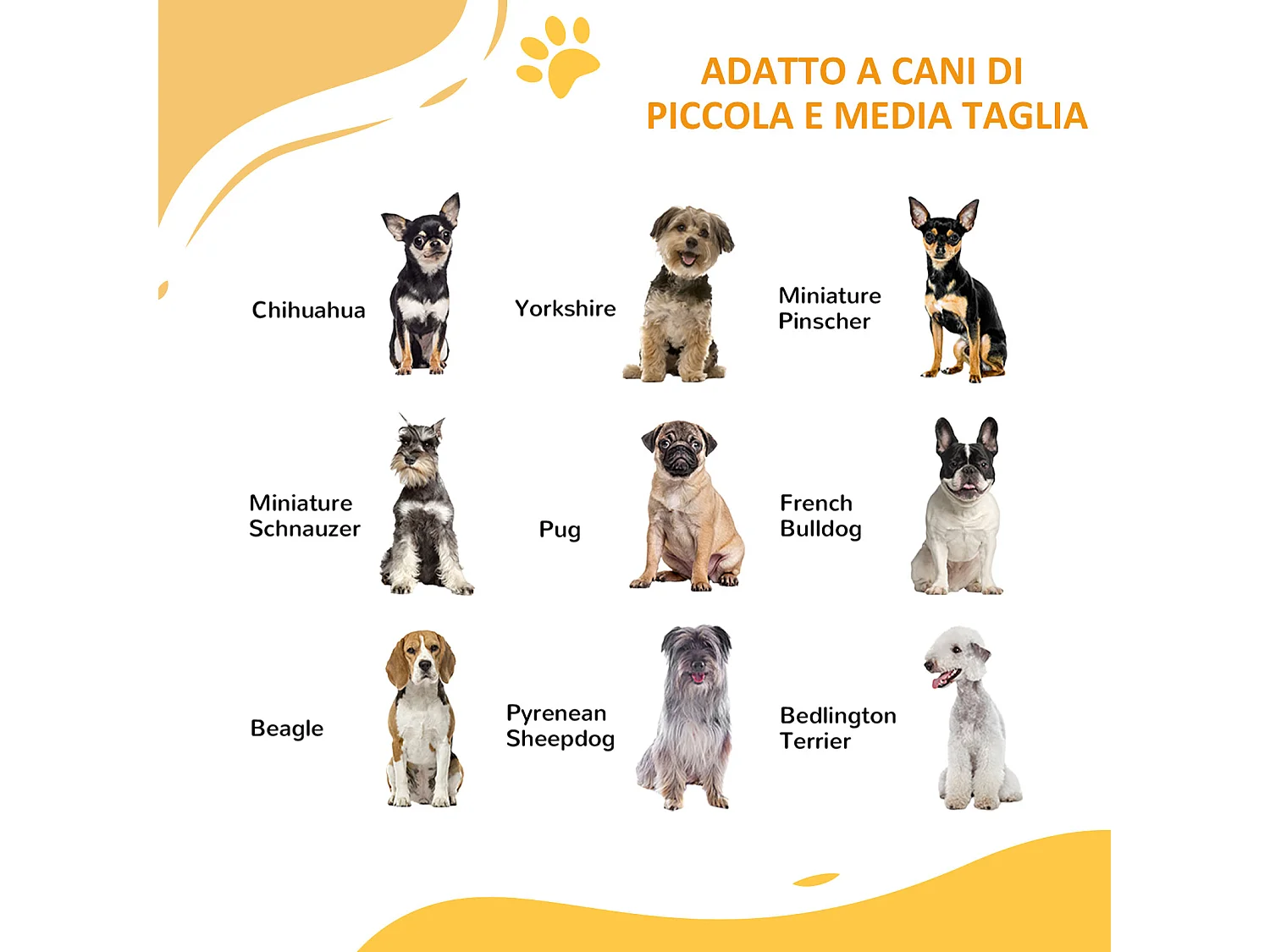 Cancellino per cani estensibile 74-80x76 cm in acciaio e pa bianco