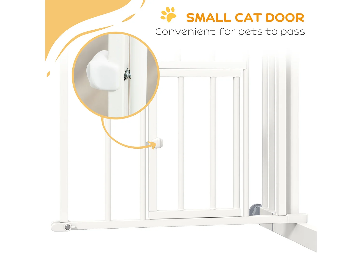 Cancellino per cani estensibile 74-80x76 cm in acciaio e pa bianco