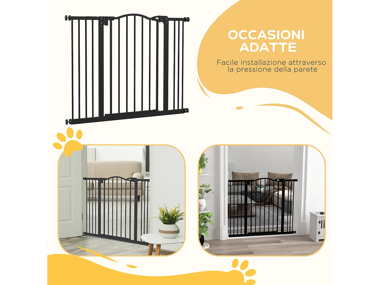 Cancellino per cani estensibile e regolabile 74-100 cm nero