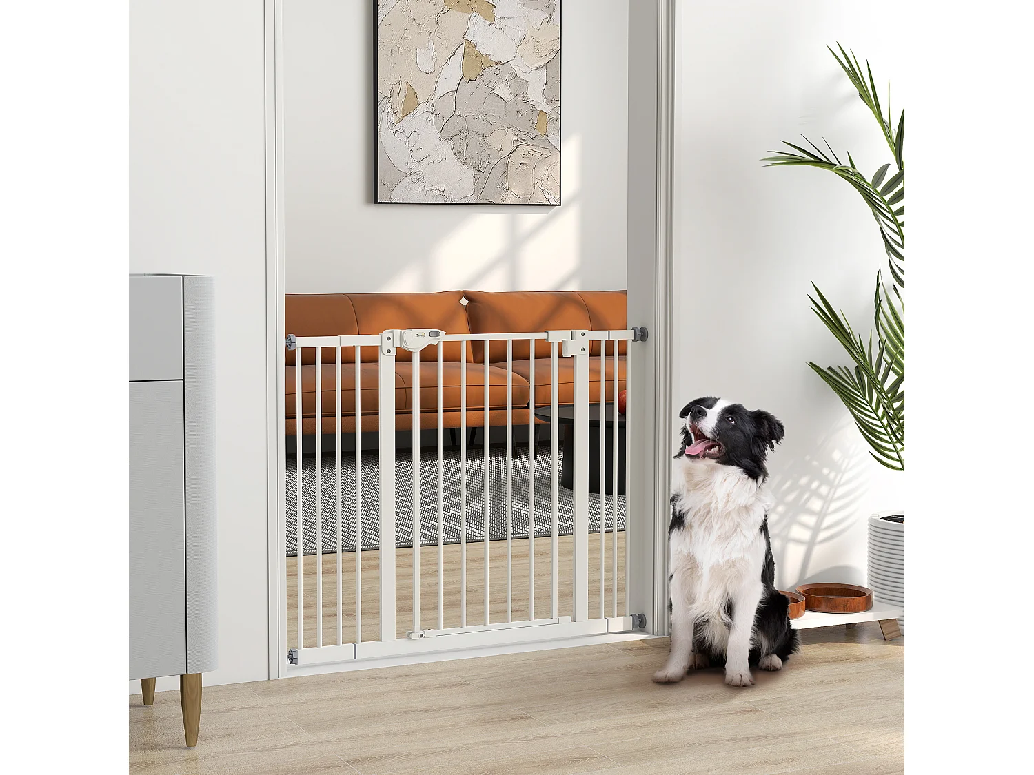 Cancellino per cani regolabile con 2 estensioni fino a 100 cm bianco