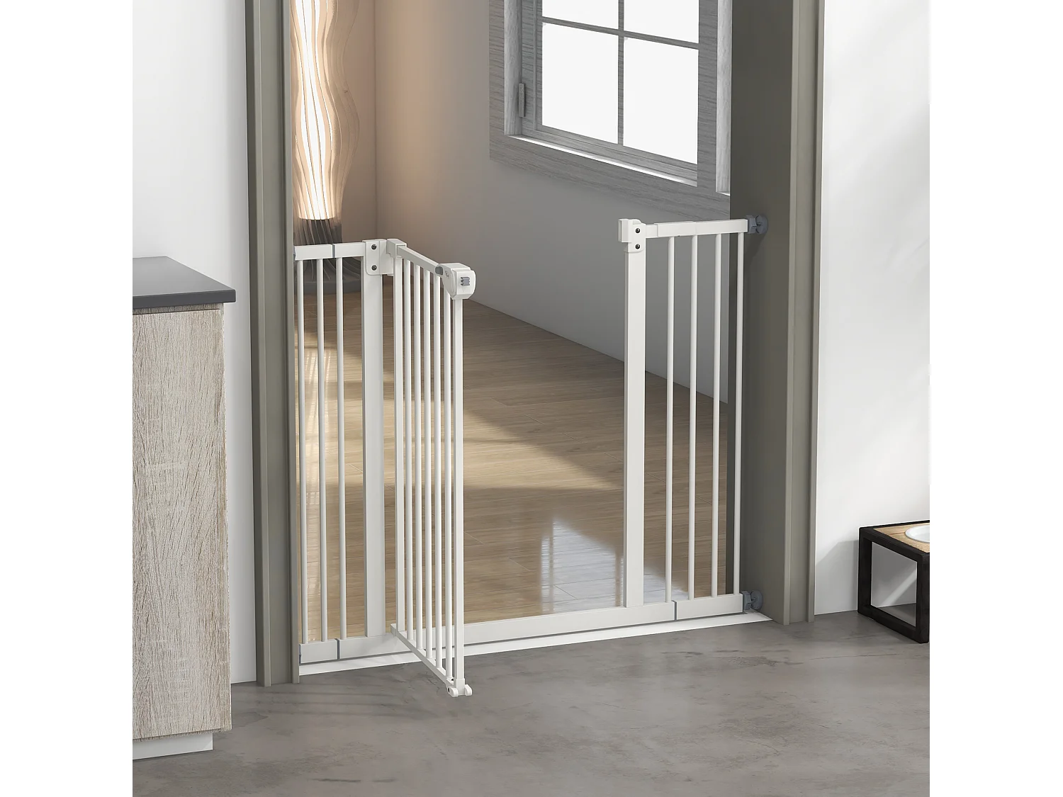 Cancellino per cani regolabile con 2 estensioni fino a 100 cm bianco