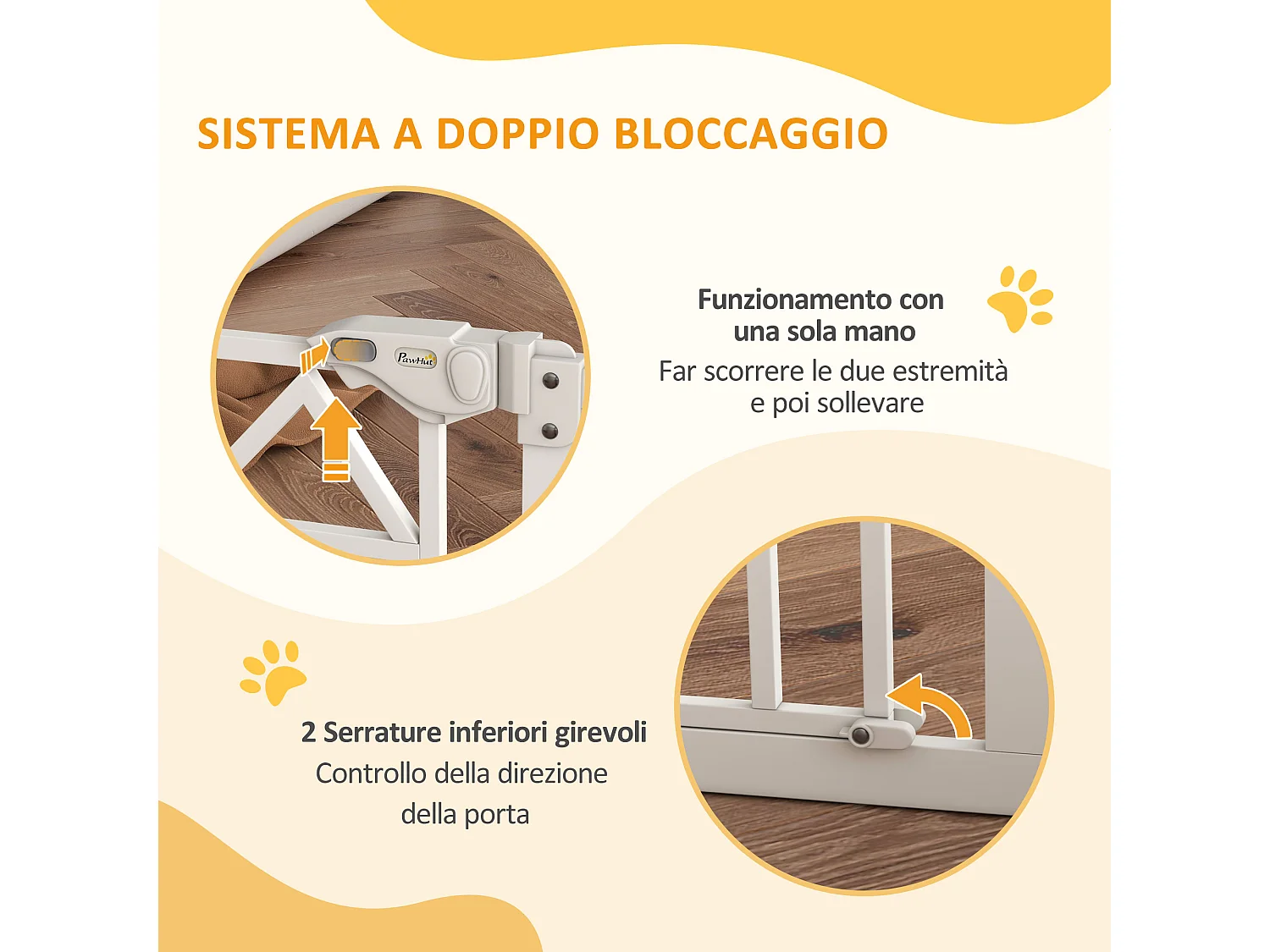 Cancellino per cani estensibile 74-100x76 cm in acciaio pa bianco