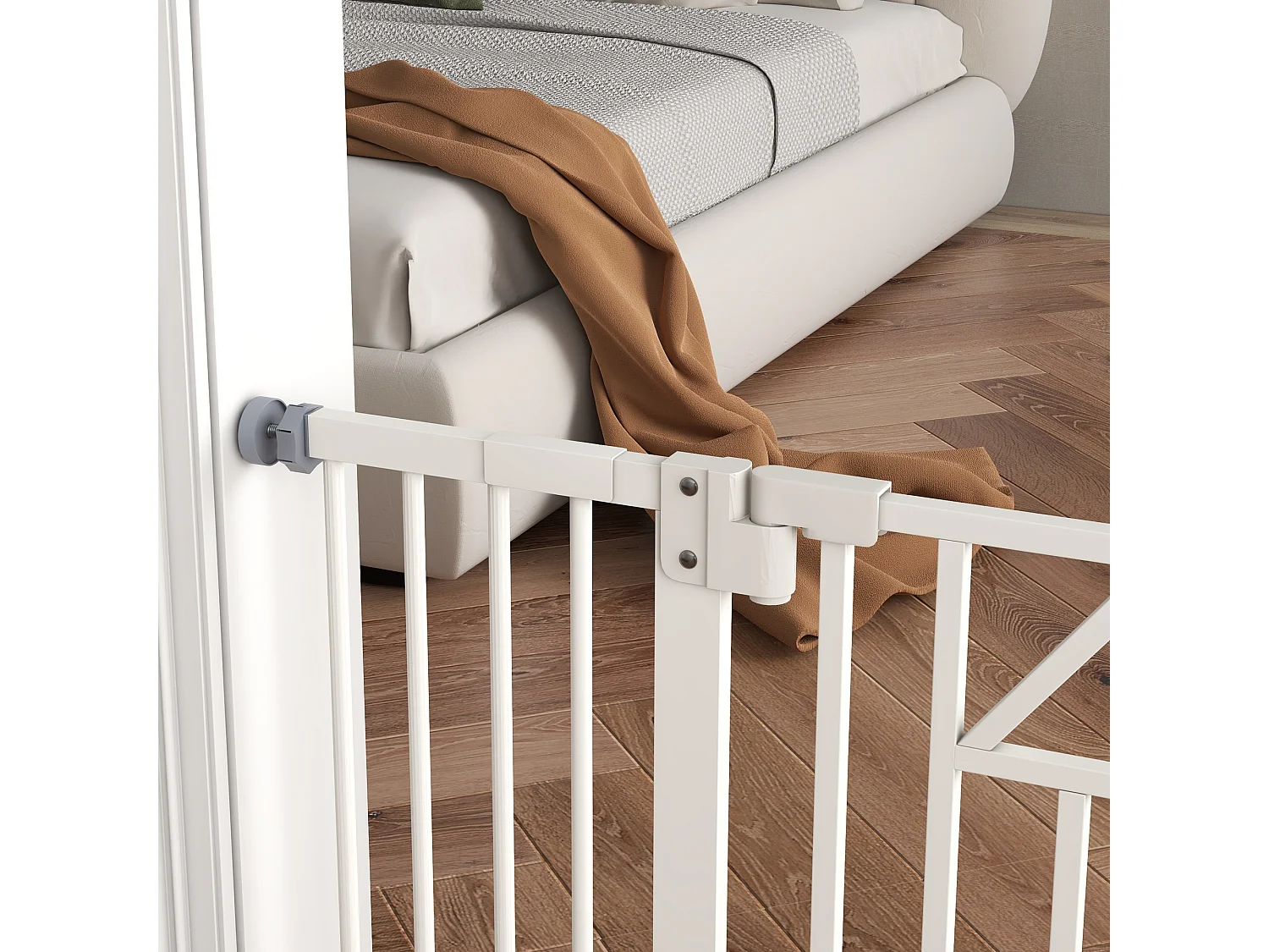 Cancellino per cani estensibile 74-100x76 cm in acciaio pa bianco