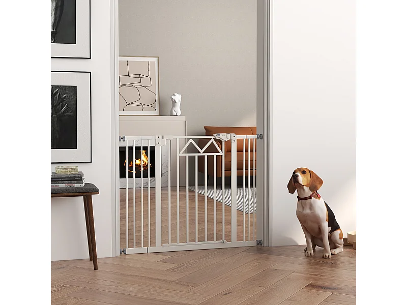 Cancellino per cani estensibile 74-100x76 cm in acciaio pa bianco