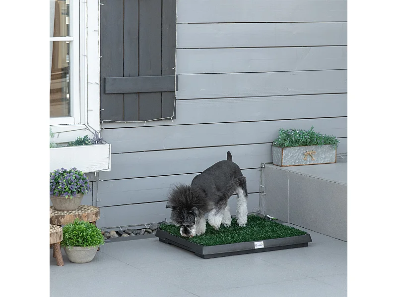 Toilette per cani con prato sintetico per interno ed esterno 51x63 cm