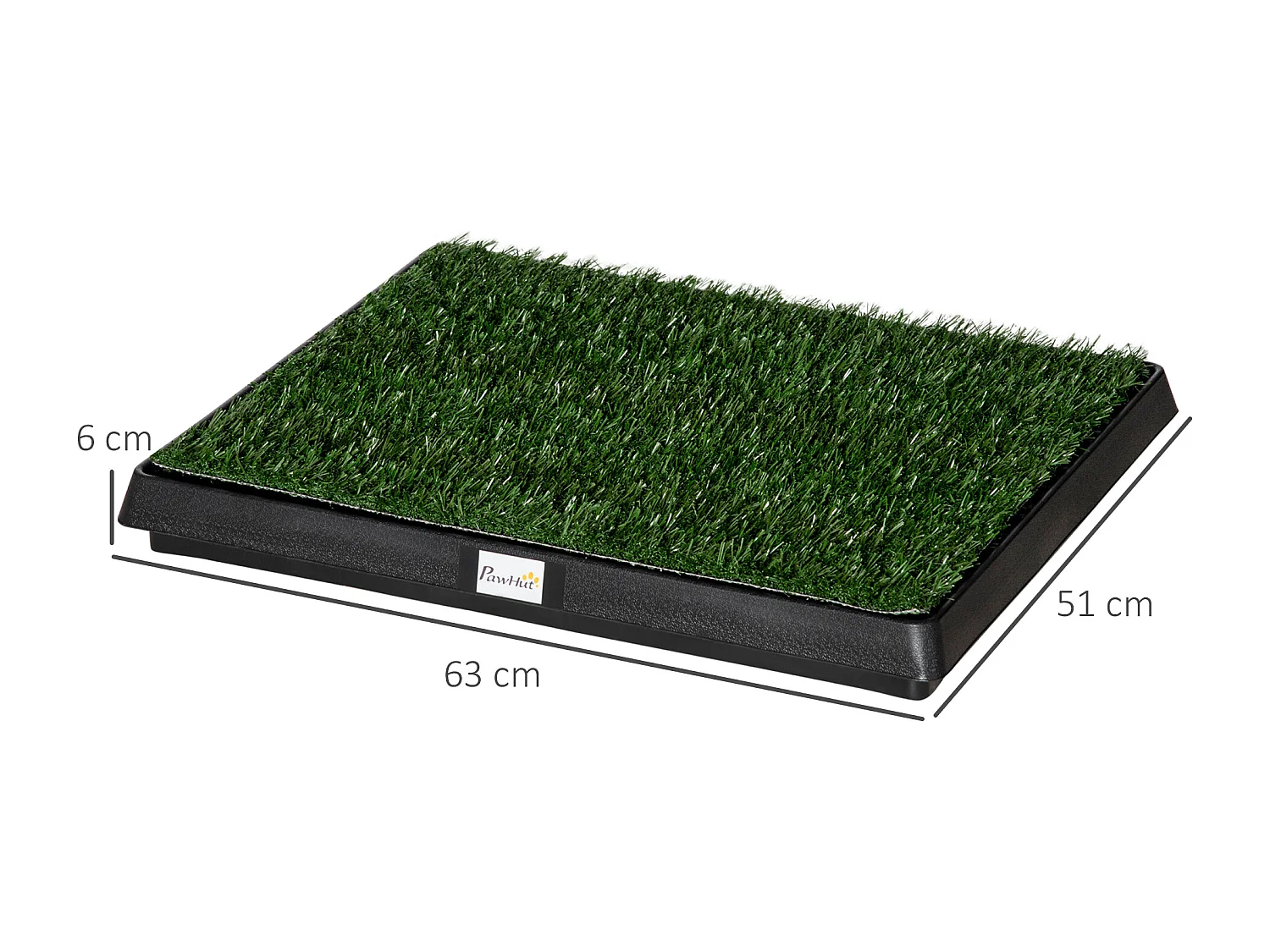 Toilette per cani con prato sintetico per interno ed esterno 51x63 cm