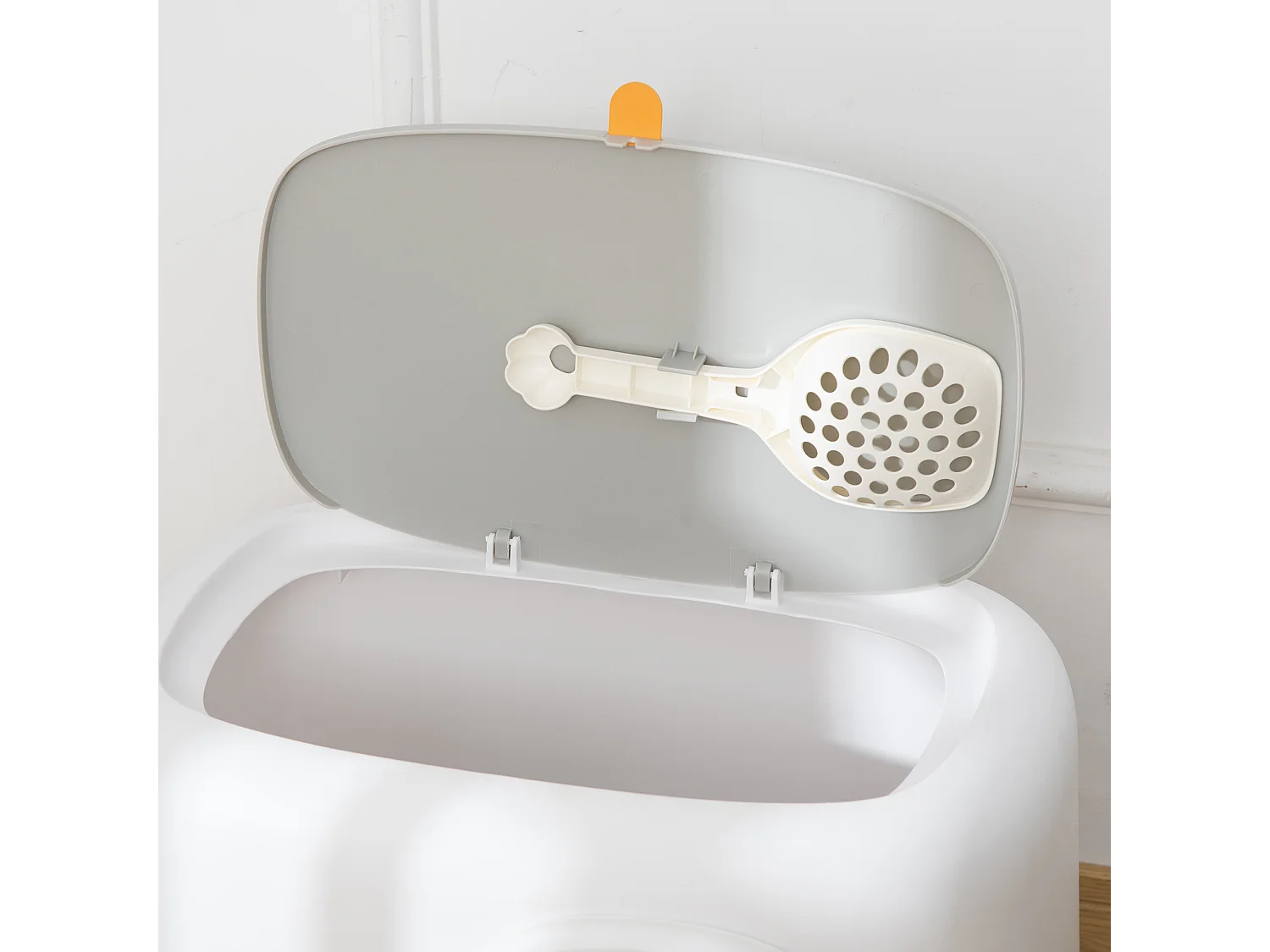 Lettiera per gatti apribile 55x40x39cm in pp con paletta inclusa