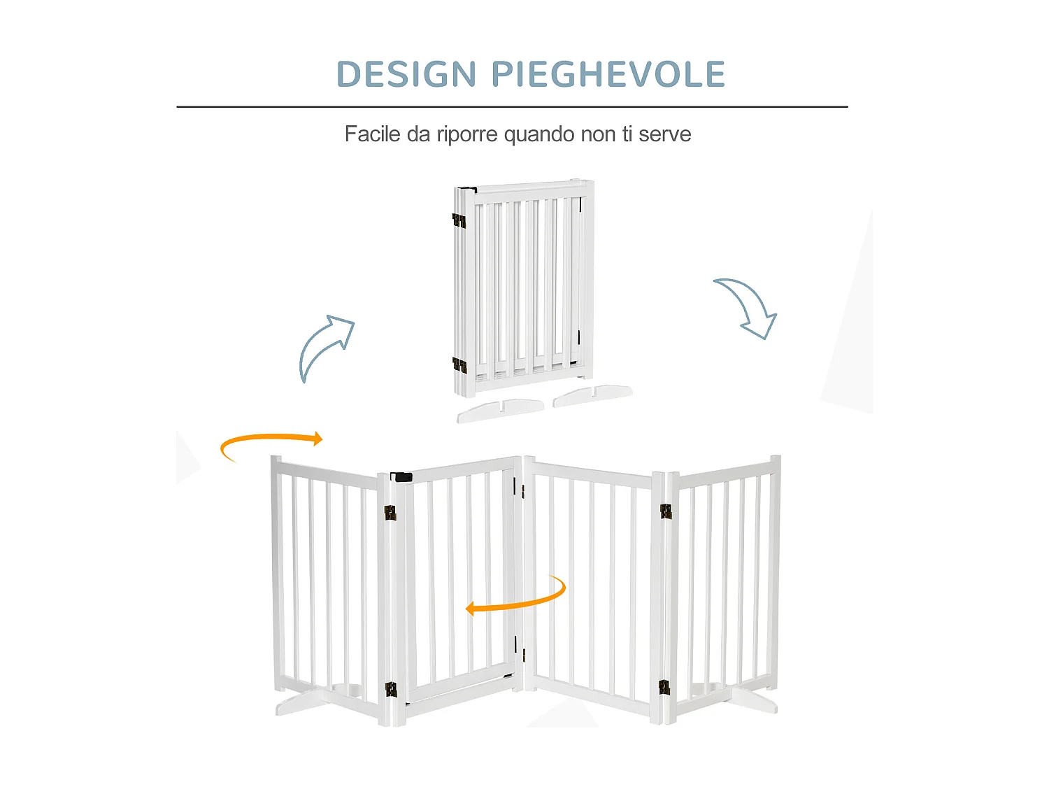 Cancellino pieghevole cani piccola/media taglia legno 237.5x36x80cm