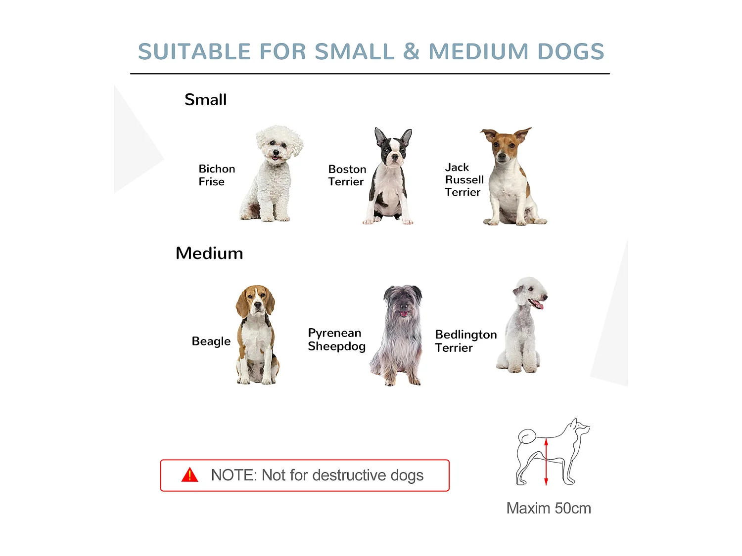 Cancellino pieghevole cani piccola/media taglia legno 237.5x36x80cm