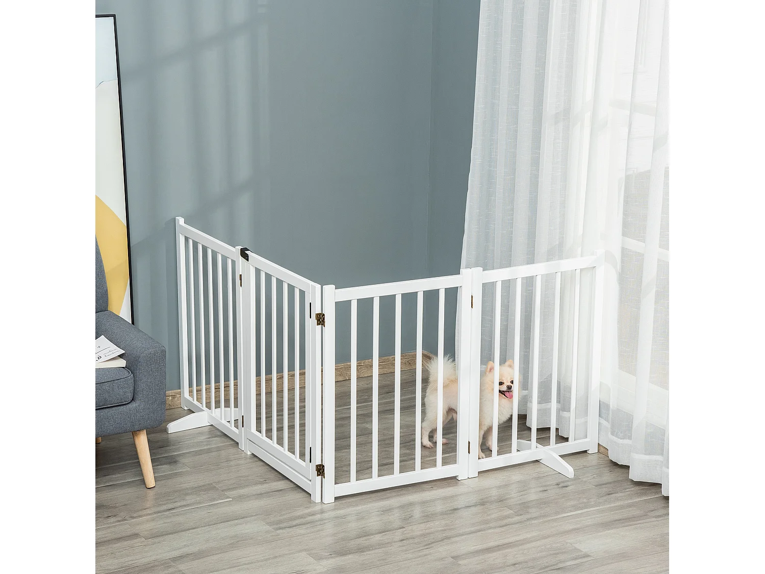 Cancellino pieghevole cani piccola/media taglia legno 237.5x36x80cm