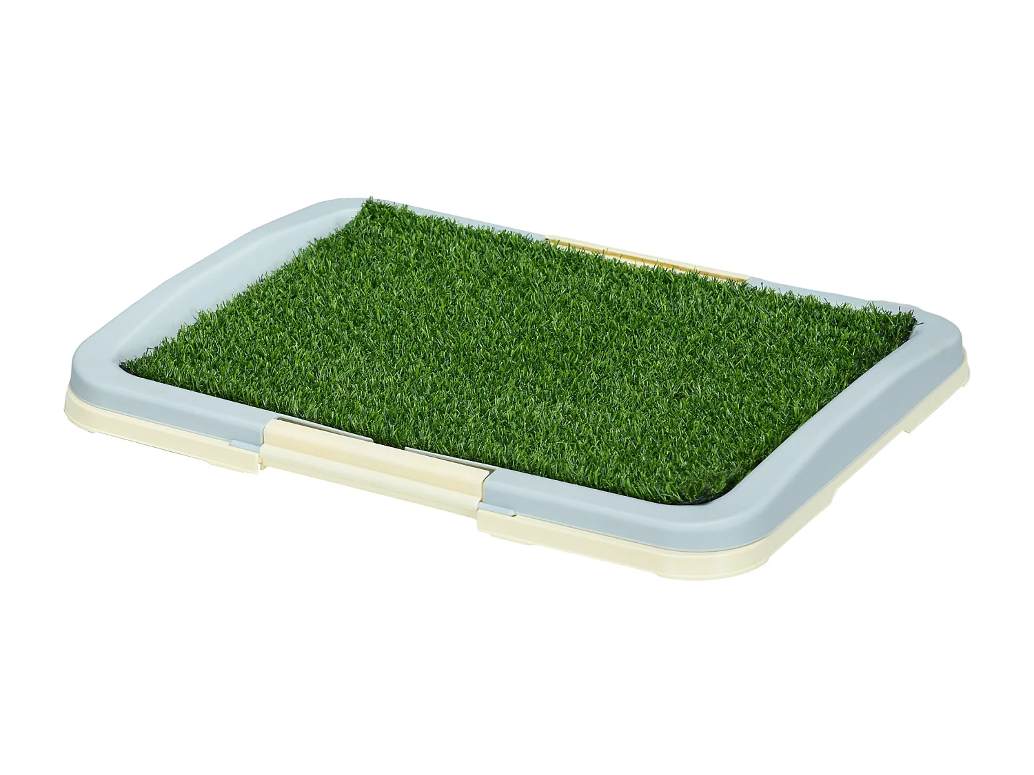 Lettiera per cani 3 strati con prato sintetico, griglia e vassoio