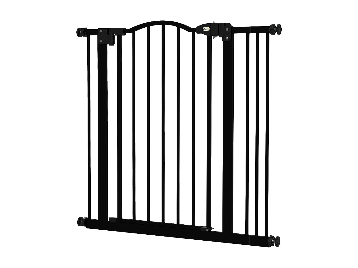 Cancelletto per cani estensibile a 2 blocchi e chiusura automatica nero