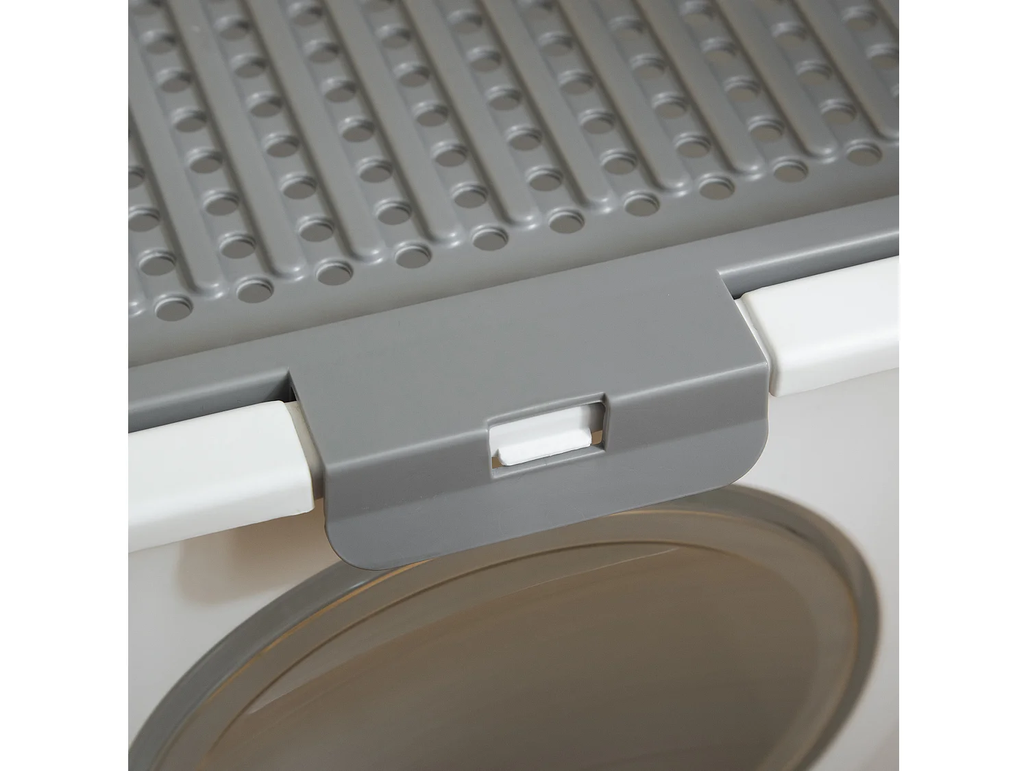 Lettiera per gatti chiusa a 2 ingressi con vassoio e paletta in pe bianco