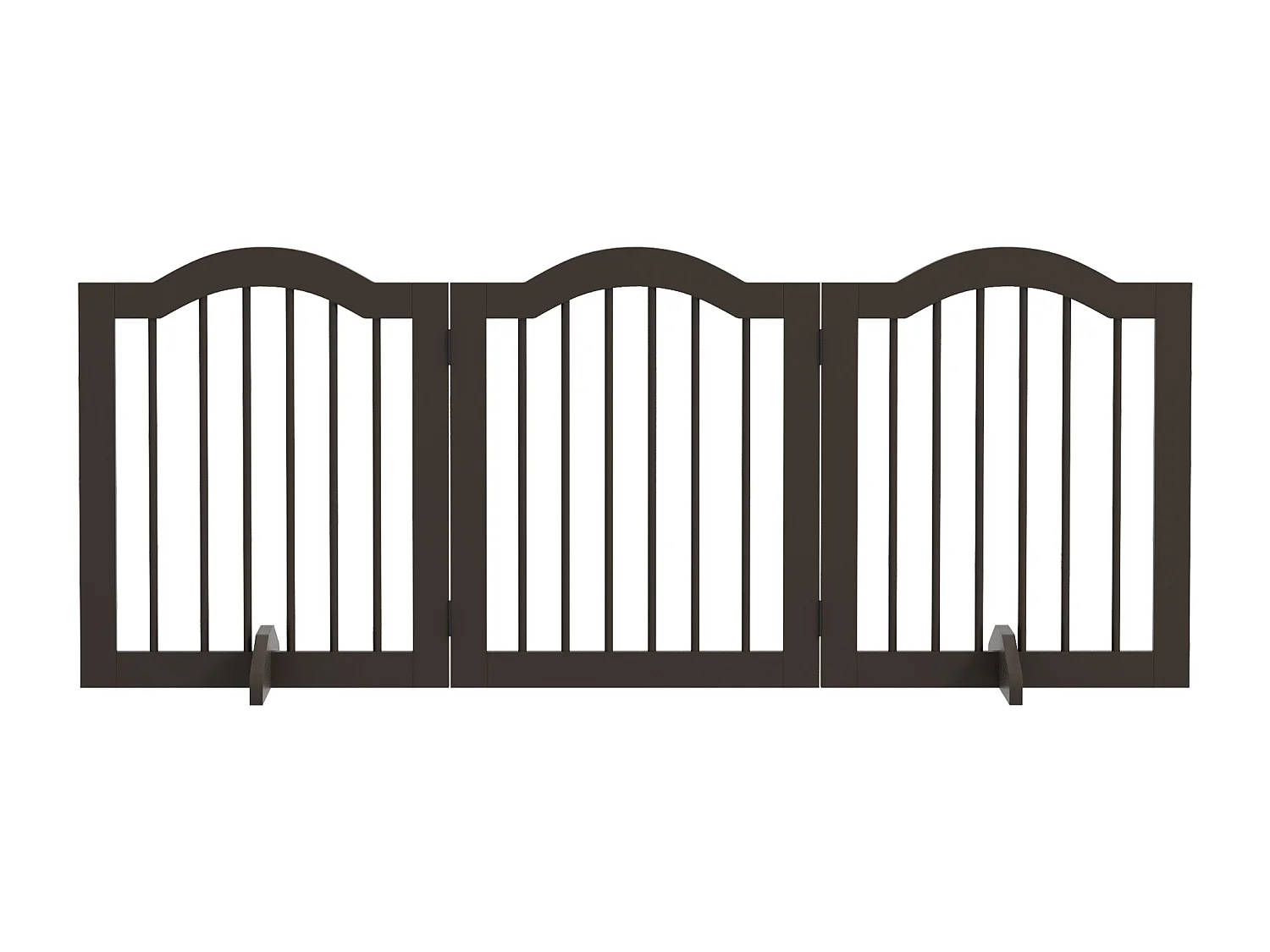 Cancellino per cani pieghevole a 3 sezioni legno 154.5x29.5x61cm caffè