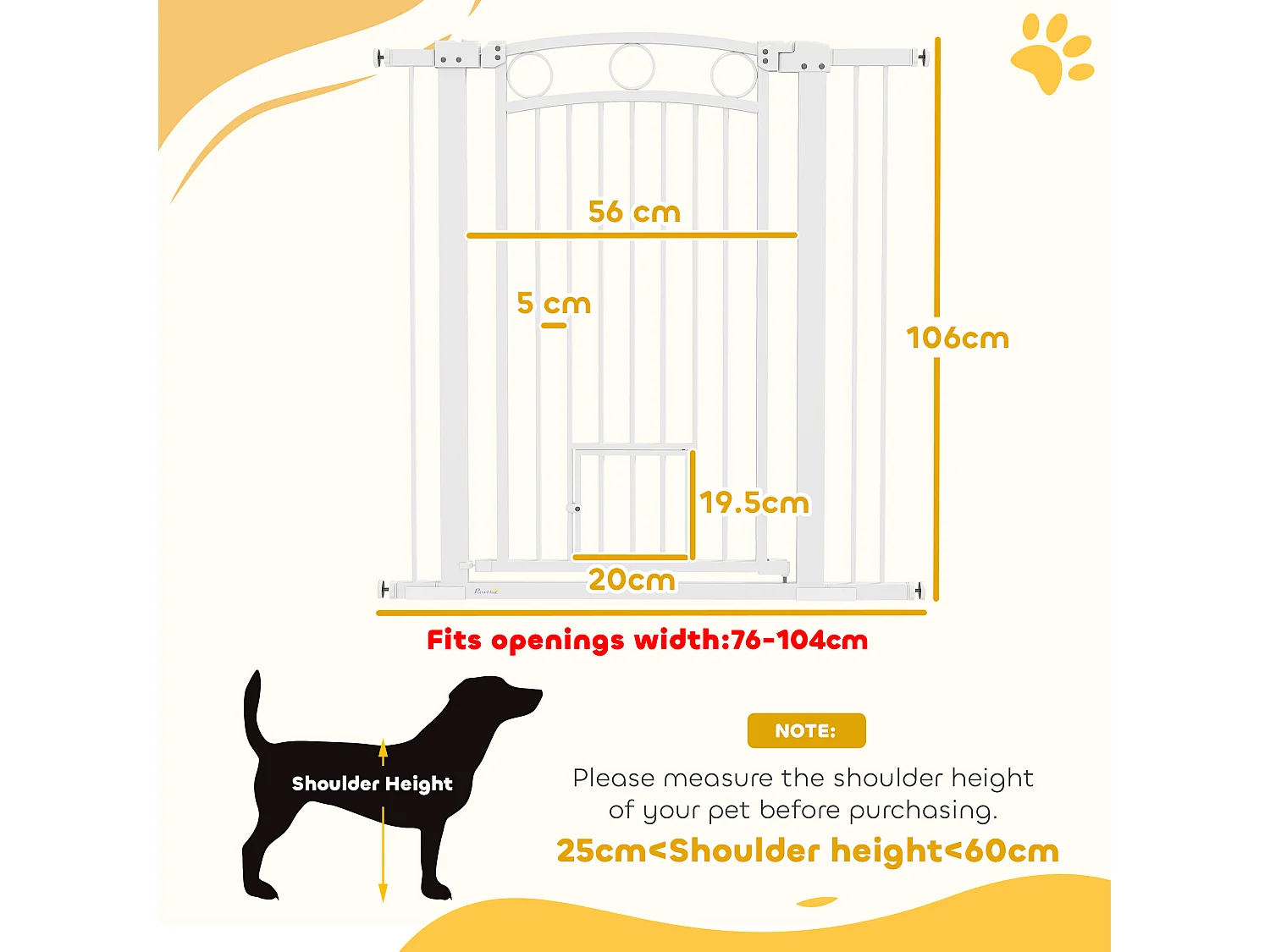 Cancellino per cani regolabile 76-104x106cm con 2 estensioni bianco