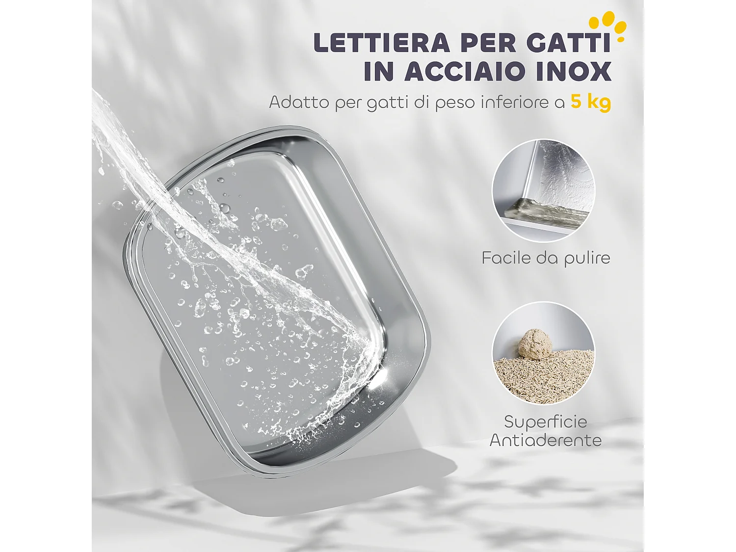 Lettiera per gatti a 2 ingressi con deodorante e paletta bianco