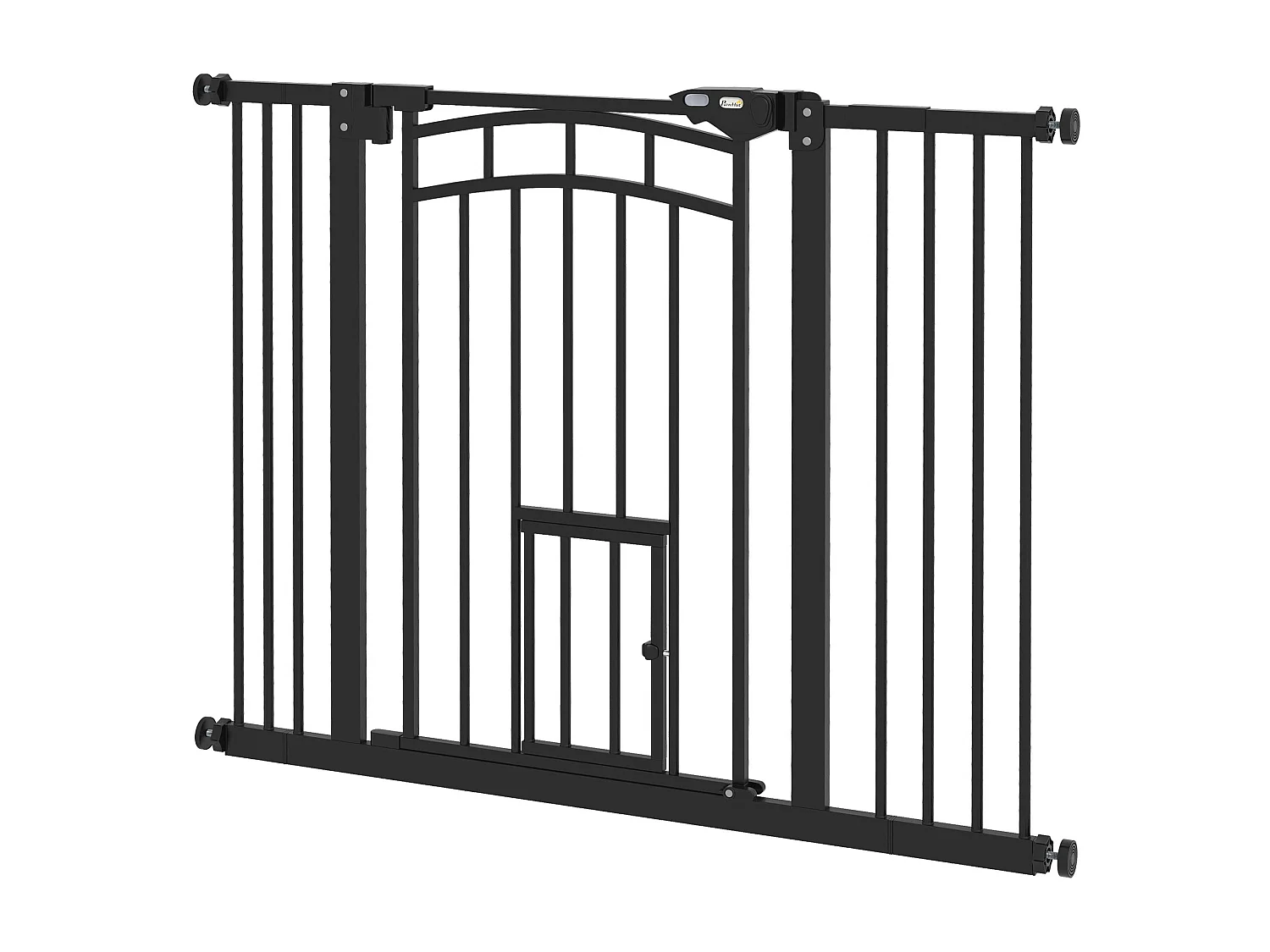 Cancellino per cani estensibile 74-100x76 cm in acciaio e pa nero