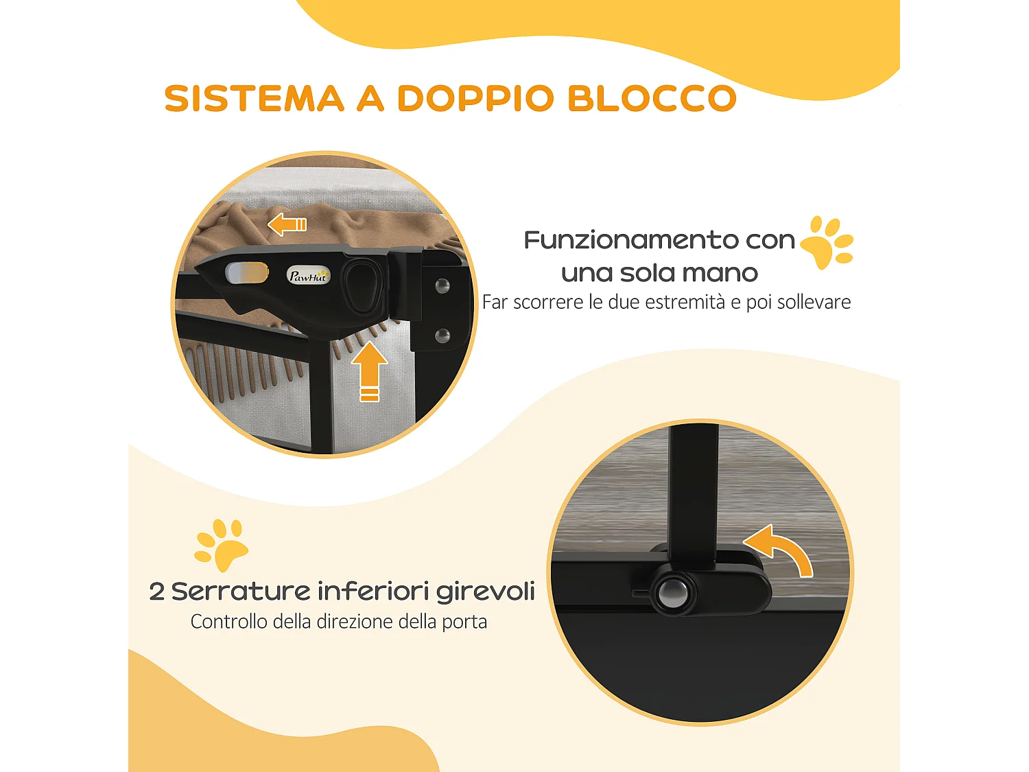 Cancellino per cani estensibile 74-100x76 cm in acciaio e pa nero