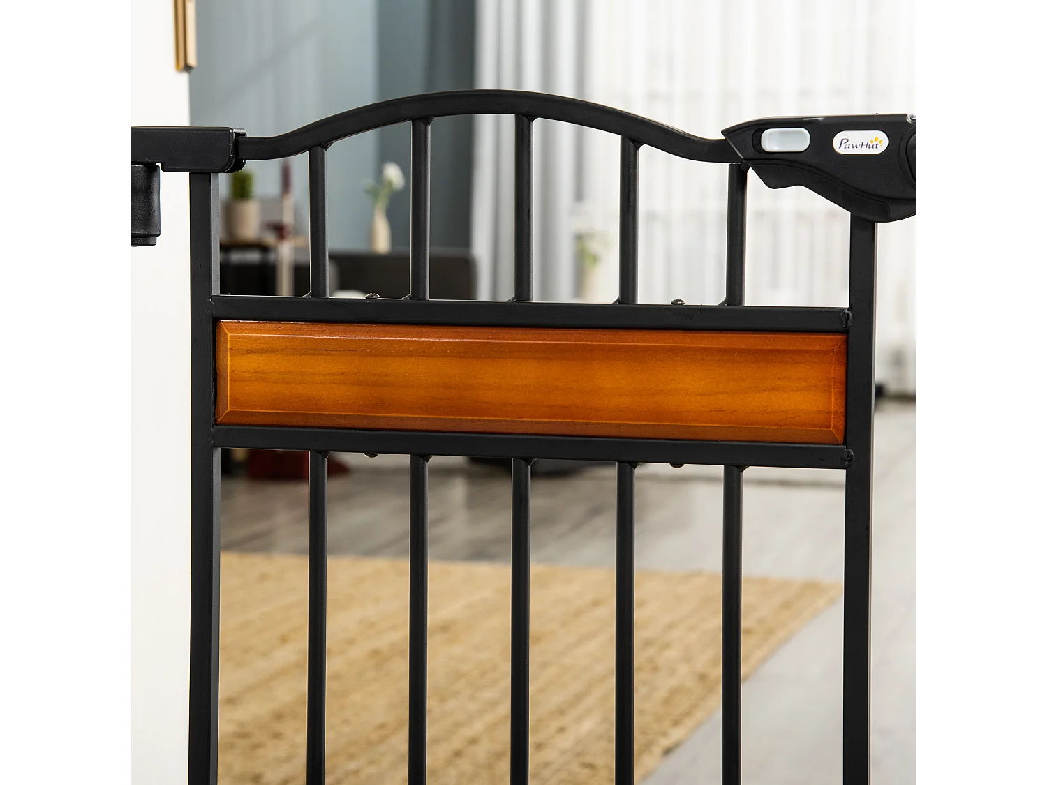 Cancellino per cani estensibile da 74-80cm con chiusura automatica nero