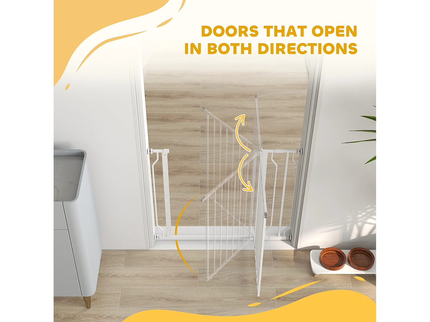 Cancelletto per cani a larghezza regolabile 76x75-95 cm bianco