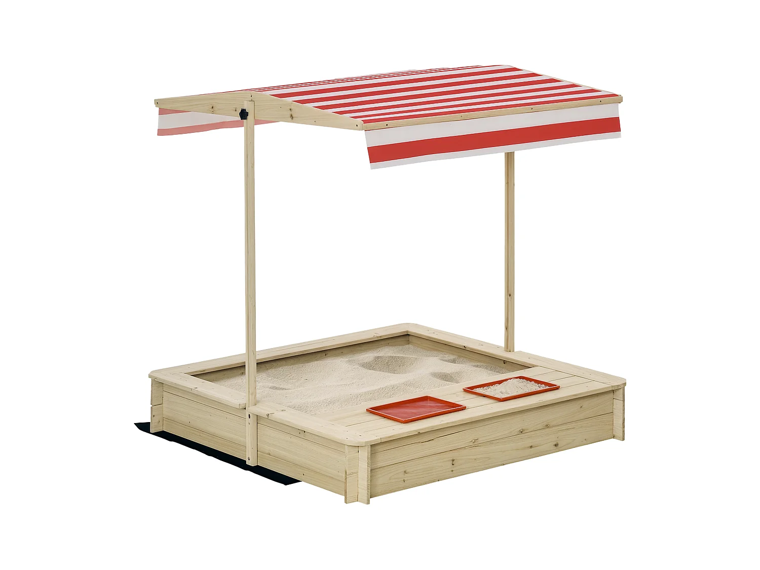 Sabbiera per bambini 3-8 anni in legno con tettuccio regolabile