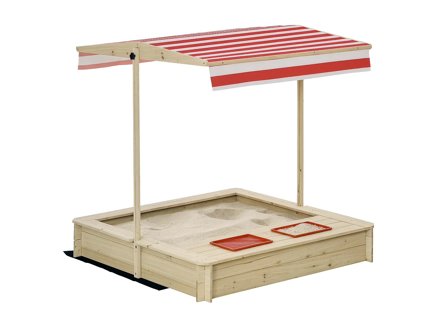 Sabbiera per bambini 3-8 anni in legno con tettuccio regolabile