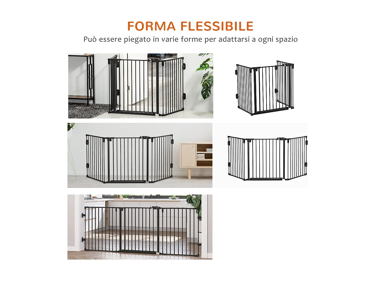 Cancellino di sicurezza pieghevole per cani con chiusura automatica nero