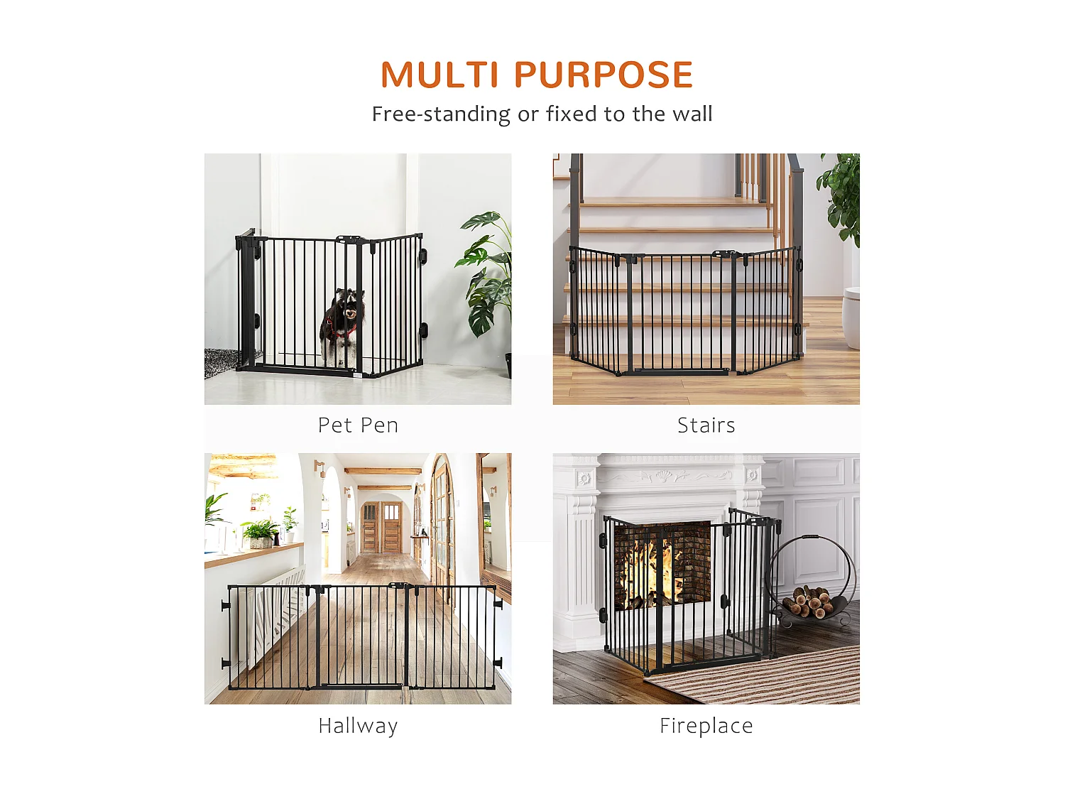 Cancellino di sicurezza pieghevole per cani con chiusura automatica nero