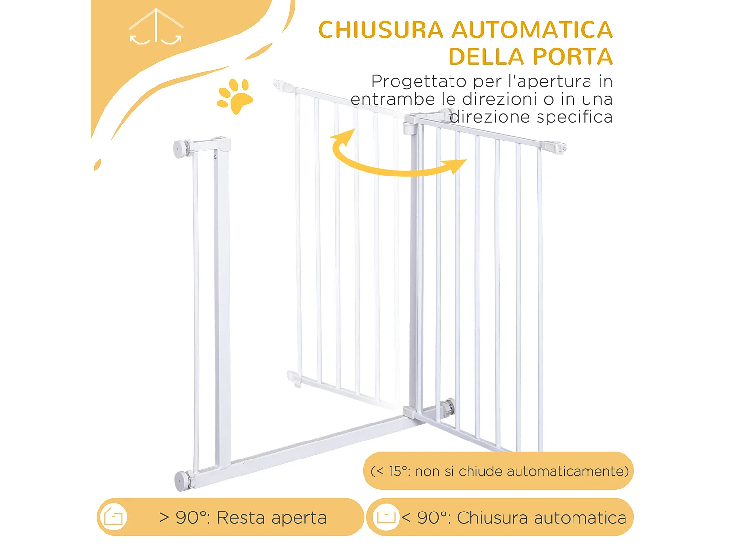 Cancelletto recinzione allungabile per porte e scale per cani animali 76