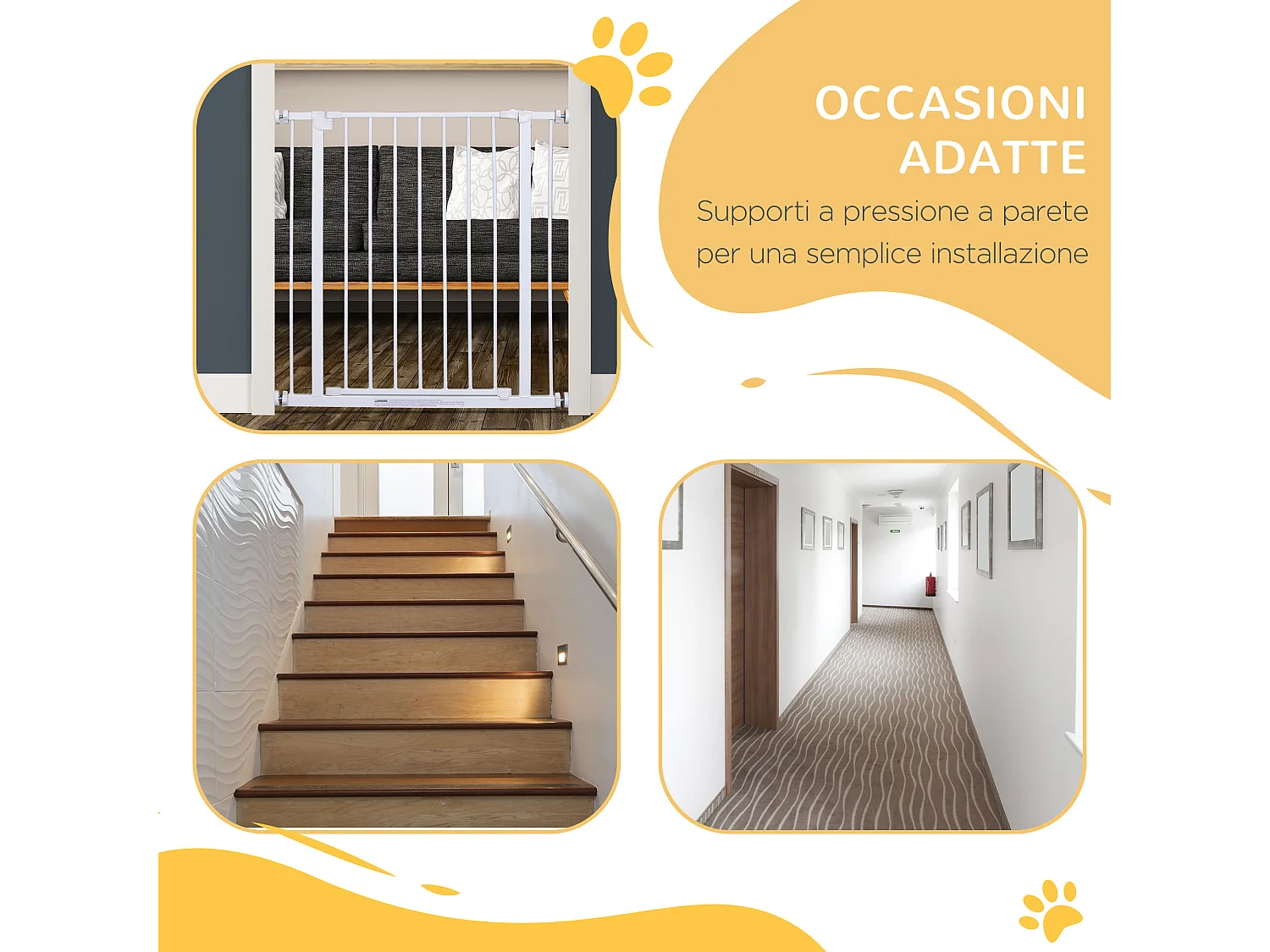 Cancelletto recinzione allungabile per porte e scale per cani animali 76