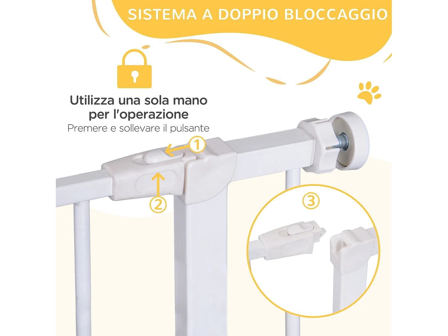 Cancelletto recinzione allungabile per porte e scale per cani animali 76