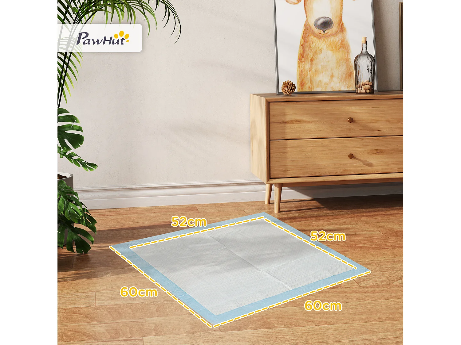 Set 80 tappetini igienici per cani a 6 strati 60x60 cm blu e bianco