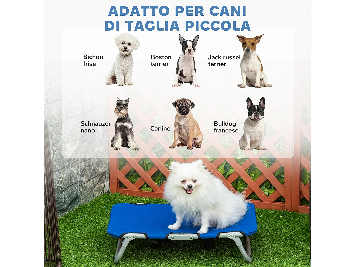 Cuccia per cani pieghevole lettino per cani taglia piccola 10kg blu